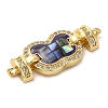 Rack Plating Brass Micro Pave Clear Cubic Zirconia Butterfly Links Connector Charms KK-K385-102G-01-2