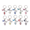 10Pcs 10 Colors Acrylic Pearl Angel Pendant Keychain KEYC-JKC01108-2