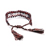 Word Gorgeous Polycotton(Polyester Cotton) Braided Bracelet with Tassel Charm LS-BJEW-F429-03-3