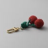 Cherry Wool Knitting Pendant Decorations HJEW-WH0068-12C-2