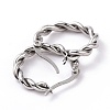 Non-Tarnish 304 Stainless Steel Twist Rope Hoop Earrings for Women EJEW-G298-07A-P-2