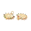 Rack Plating Brass Micro Pave Colorful Cubic Zirconia Pendants ZIRC-C040-15G-3
