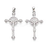 Religion Brass Micro Pave Cubic Zirconia Pendants KK-T073-47P-1