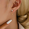 Fashionable Classic Versatile Rainbow with Round 201 Stainless Steel Stud Earrings NE2607-3