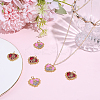 6Pcs 2 Colors Mother's Day Brass Enamel Pendants KK-BBC0029-28-4