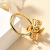 Flower Rotatable Finger Ring for Women RJEW-U035-01G-07-3