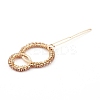 Alloy Hollow Geometric Gemstone Beads Hair Barrettes PHAR-JH00075-03-3