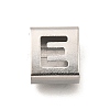 Letter Style 304 Stainless Steel Square Slide Charms STAS-L132-25E-1