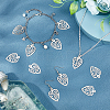 50Pcs Original Color Heart with Floral Pattern 304 Stainless Steel Slice Pendants STAS-UN0021-52P-3