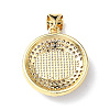 Real 18K Gold Plated Brass Clear Cubic Zirconia Pendants ZIRC-L102-12G-4