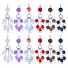 12Pcs 6 Style Natural & Synthetic Gemstone Pendants PALLOY-CA00029-1