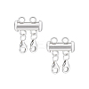 925 Sterling Silver Slide Lock Clasps PALLOY-PH01805-6