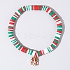 Christmas 304 Stainless Steel Enamel Charm Bracelets AH2991-17-1