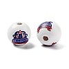 Independence Day Theme Wood European Beads WOOD-M011-07B-2