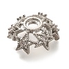Rack Plating Brass Micro Pave Clear Cubic Zirconia Bead Caps KK-H508-25B-P-2