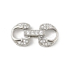 Brass Micro Pave Clear Cubic Zirconia Fold Over Clasps KK-U059-14P-1