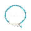 2Pcs 2 Colors Trumpet Shell Beads Charm Bracelets BJEW-JB12374-3