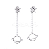 304 Stainless Steel Chain Tassel Earrings EJEW-I248-02-2