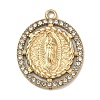 304 Stainless Steel & Rhinestone Pendants STAS-G371-09F-01G-1