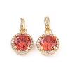 Real 18K Gold Plated Brass Micro Pave Clear Cubic Zirconia Pendants KK-E068-VC437-2