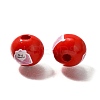 Valentine's Day Element Printed Wood Beads WOOD-R002-01-18-2