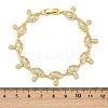 Mushroom Brass Micro Pave Clear Cubic Zirconia Link Bracelets for Women BJEW-Z126-04G-5