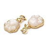 Natural White Shell Cat Paw Print Pendant Decorations AJEW-P108-13G-3