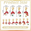 16Pcs 8 Styles Mushroom Alloy Enamel Pendant Locking Stitch Markers HJEW-HY00115-2