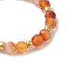 Natural Carnelian Beaded Stretch Rings for Women RJEW-JR00868-07-4