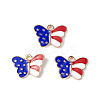 American Flag Style Alloy Enamel Pendants X-ENAM-K067-41-2
