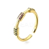 Brass Micro Pave Cubic Zirconia Cuff Rings for Women RJEW-H247-08G-4