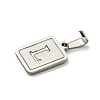 304 Stainless Steel Pave Natural White Shell Pendants STAS-S130-03P-L-2