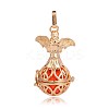 Golden Plated Brass Hollow Round Cage Pendants KK-J251-02G-2