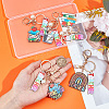 5Pcs 5 Colors Teachers' Day Wooden Keychains AJEW-SP0001-41B-3