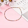 Faceted Natural Agate Beaded Necklaces NJEW-JN03308-4