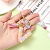 Resin & Acrylic & Faux Suede Tassel Keychain KEYC-YW00124-01-5