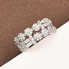 Brass Micro Pave Cubic Zirconia Cuff Rings for Women RJEW-Z113-50P-1