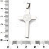 304 Stainless Steel Religion Jesus Cross Pendants STAS-F323-12P-3
