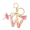 Letter A~Z Transparent Glitter Resin Pendant Keychains KEYC-FZ00024-23-1