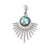 Natural Paua Shell Pendants PALLOY-JF05227-02-1