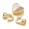 Brass Micro Pave Clear Cubic Zirconia Fold Over Clasps KK-U037-42G-01-2