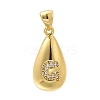 Rack Plating Brass Micro Pave Cubic Zirconia Pendants KK-L226-102G-G-1