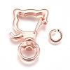 Alloy Swivel Keychain Clasp Findings KEYC-WH0016-37RG-1