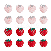 16Pcs 2 Colors Strawberry Food Grade Eco-Friendly Silicone Focal Beads SIL-DC0001-46-1