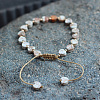 Bohemian Dyed Natural Imperial Jasper Heart Bead Braided Bead Bracelets for Women FS-WG782CA-01-3