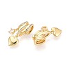Brass Micro Pave Clear Cubic Zirconia Pendants KK-T075-88G-2