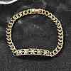 Brass Micro Pave Clear Cubic Zirconia Link Bracelets BJEW-F498-04A-G-3