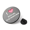 Word I Love Social Distancing Enamel Pin JEWB-H010-04EB-10-3
