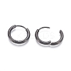 304 Stainless Steel Huggie Hoop Earrings LS-EJEW-F111B-17mm-B-3