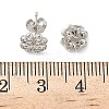 Clover Brass Micro Pave Clear Cubic Zirconia Stud Earrings EJEW-F383-09P-3